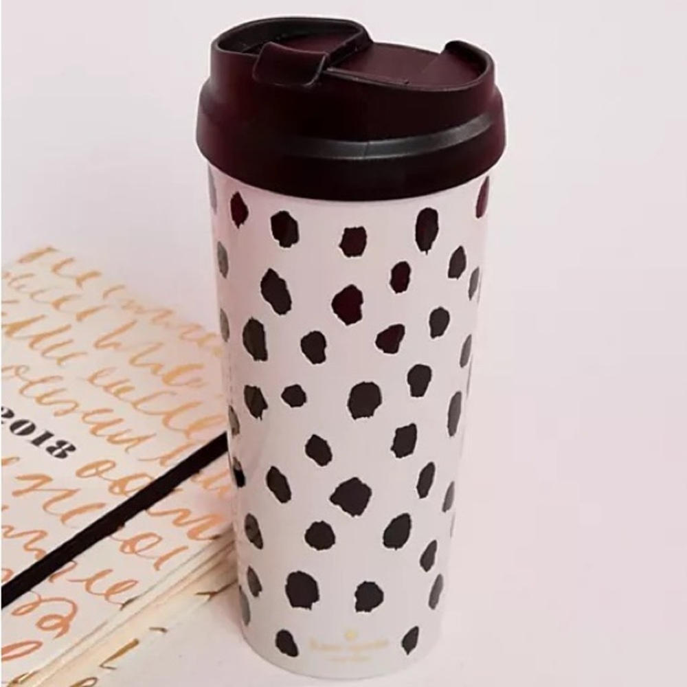 Kate Spade Flamingo Dot Thermal MUG Travel 16 oz